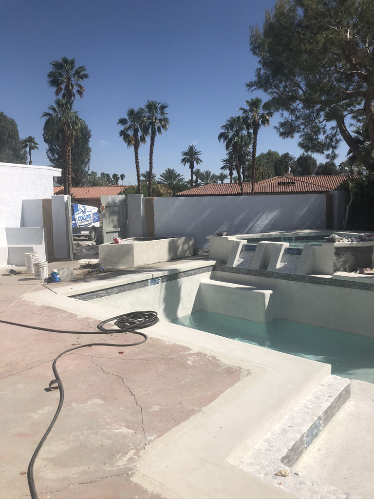Pool filling with water