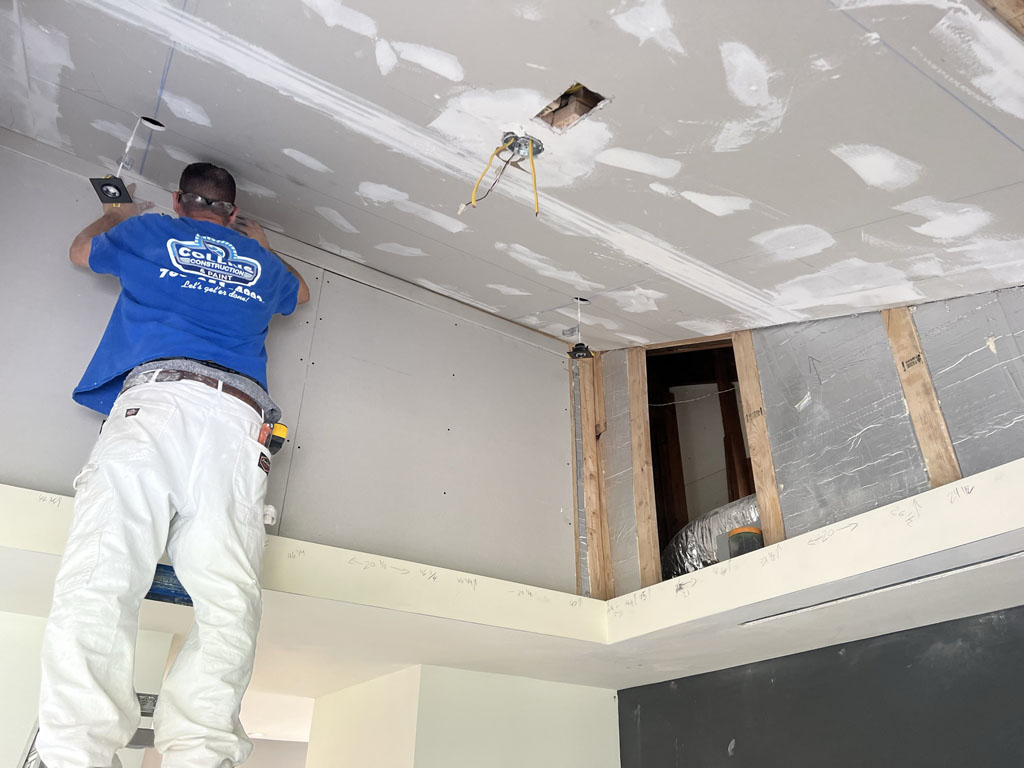 Vaulted ceiling drywall