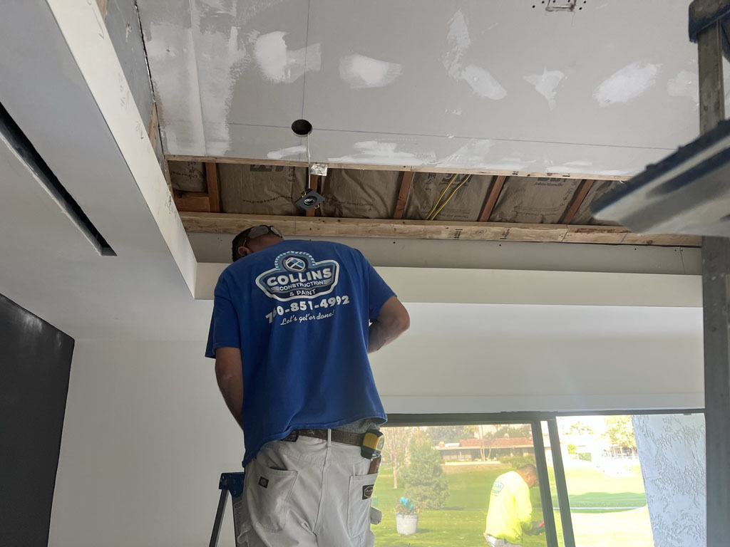 Vaulted ceiling drywall