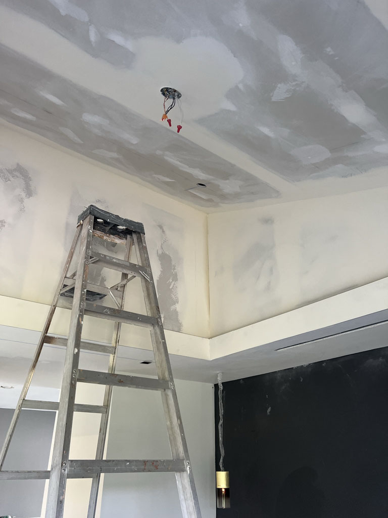 Vaulted ceiling tape and mud