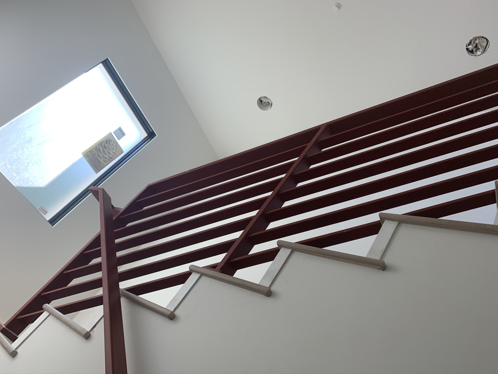 Interior stair rail painting