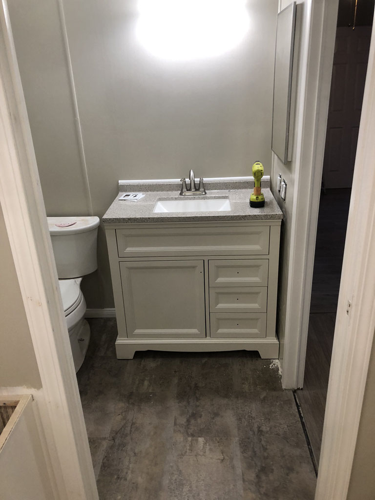 Bathroom remodel mobile home