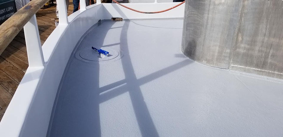 Painted boat deck