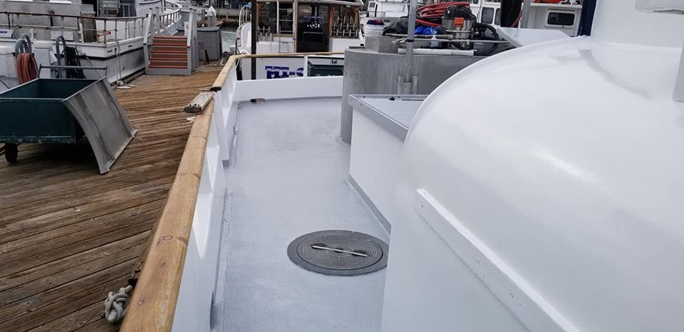 Painted boat deck