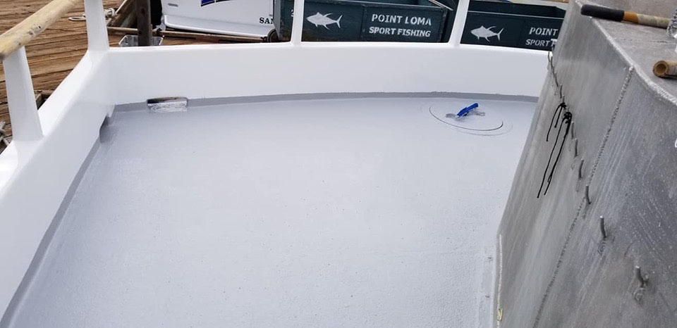 Painted boat deck