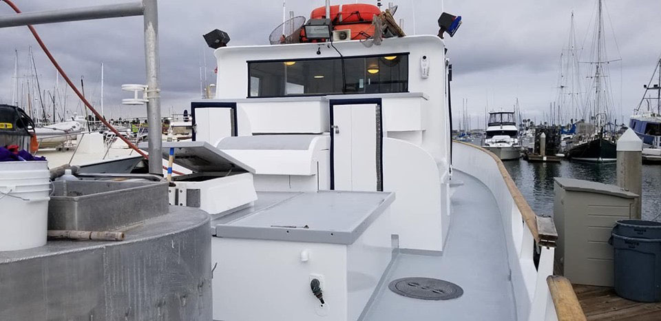 Painted boat cabin