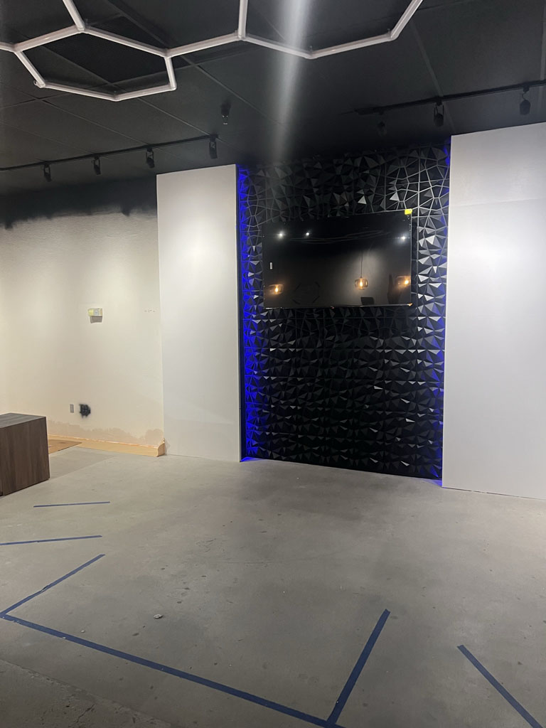 Glass like wall in office space