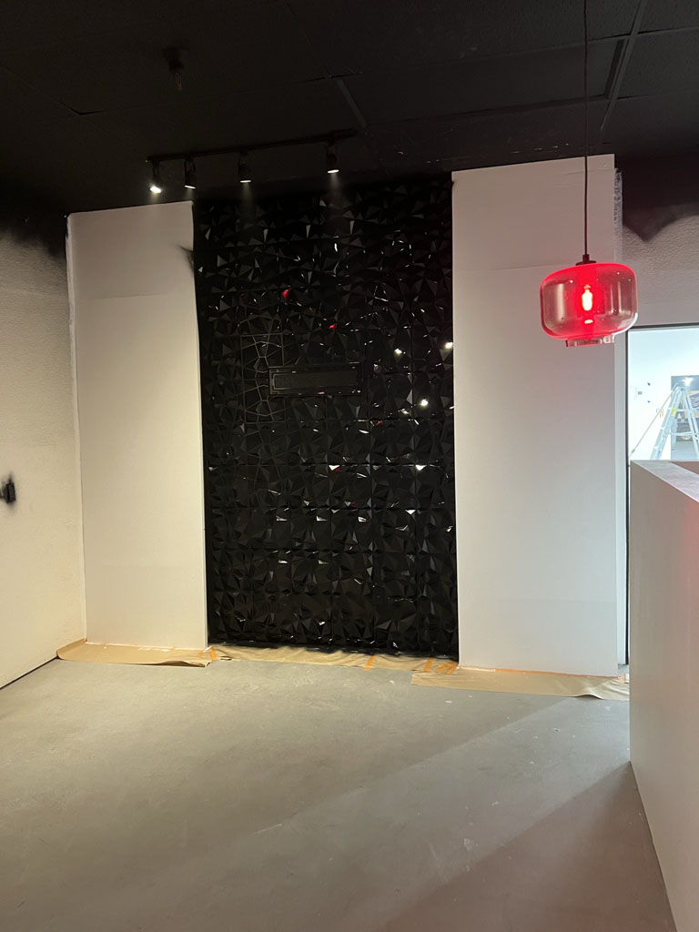 Glass like wall in office space