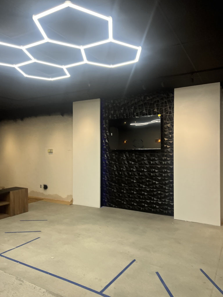 Lighting install in office space