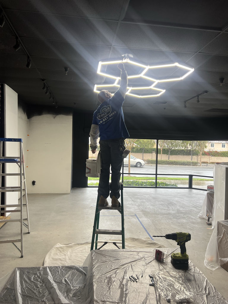 Lighting install in office space