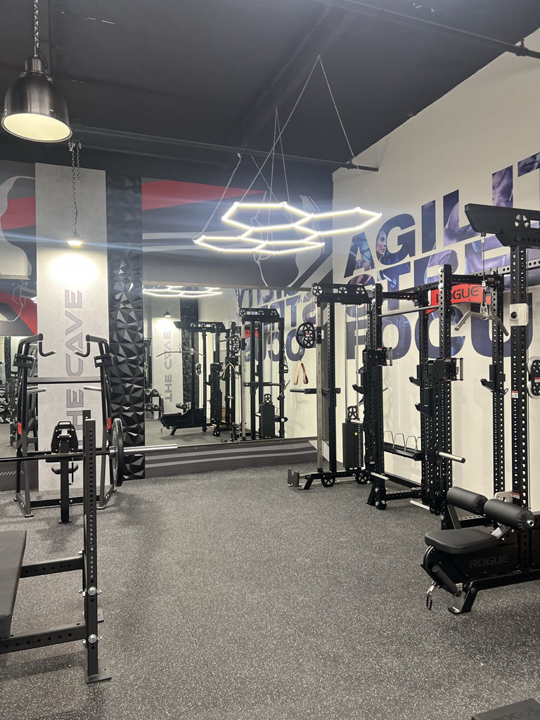 lights and paint in gym remodel